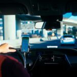 Rideshare driver avoiding car accident in Miami.